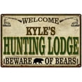 thumbnail image 1 of KYLE'S Hunting Lodge signGift Man Cave 8x12 Metal Sign 108120085129, 1 of 1