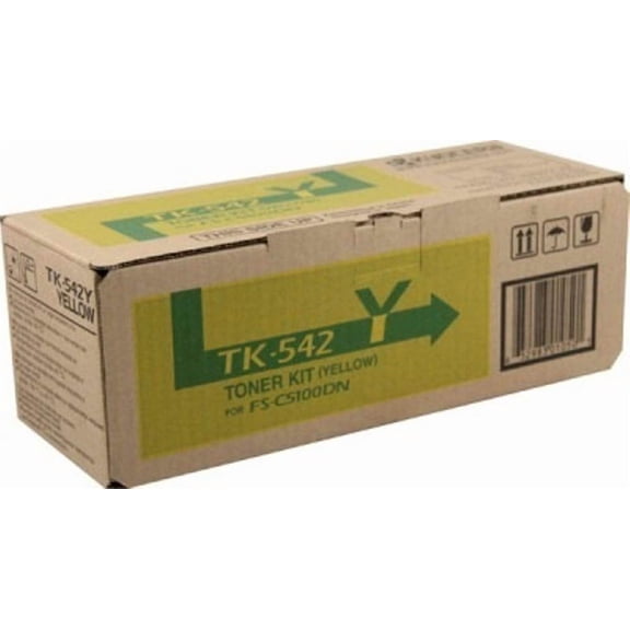 KYOCERA 1T02HLAUS0 Model TK-542Y Yellow Toner Cartridge for use FS-C5100DN Color Network Laser Printer, Up to 4000 Pages Yield at 5% Average Coverage
