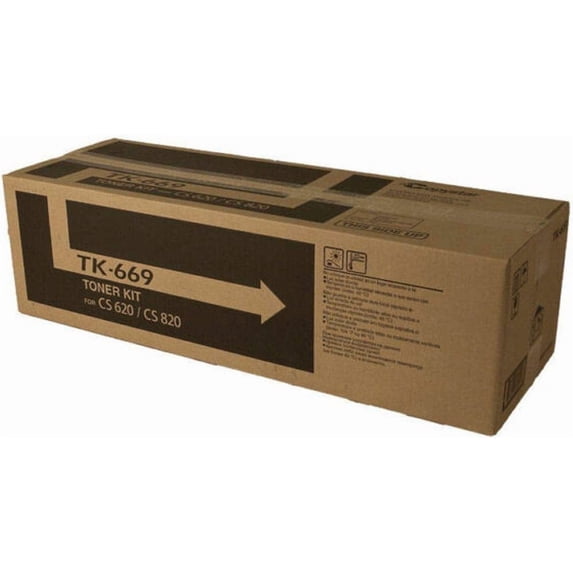 KYOCERA 1T02KP0CS0 Model TK-669 Black Toner Cartridge for use Copystar CS620, CS820, TASKalfa 620 and 820 Multifunctional Printers; Up to 55000 Pages Yield at 5% Average Coverage