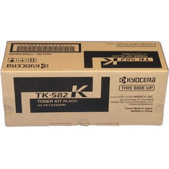 KYOCERA 1T02KT0US0 Model TK-582K Black Toner Kit for use ECOSYS P6021cdn and FS-C5150DN Laser Printers, Up to 3500 Pages Yield at 5% Coverage, Includes Waster Toner Container