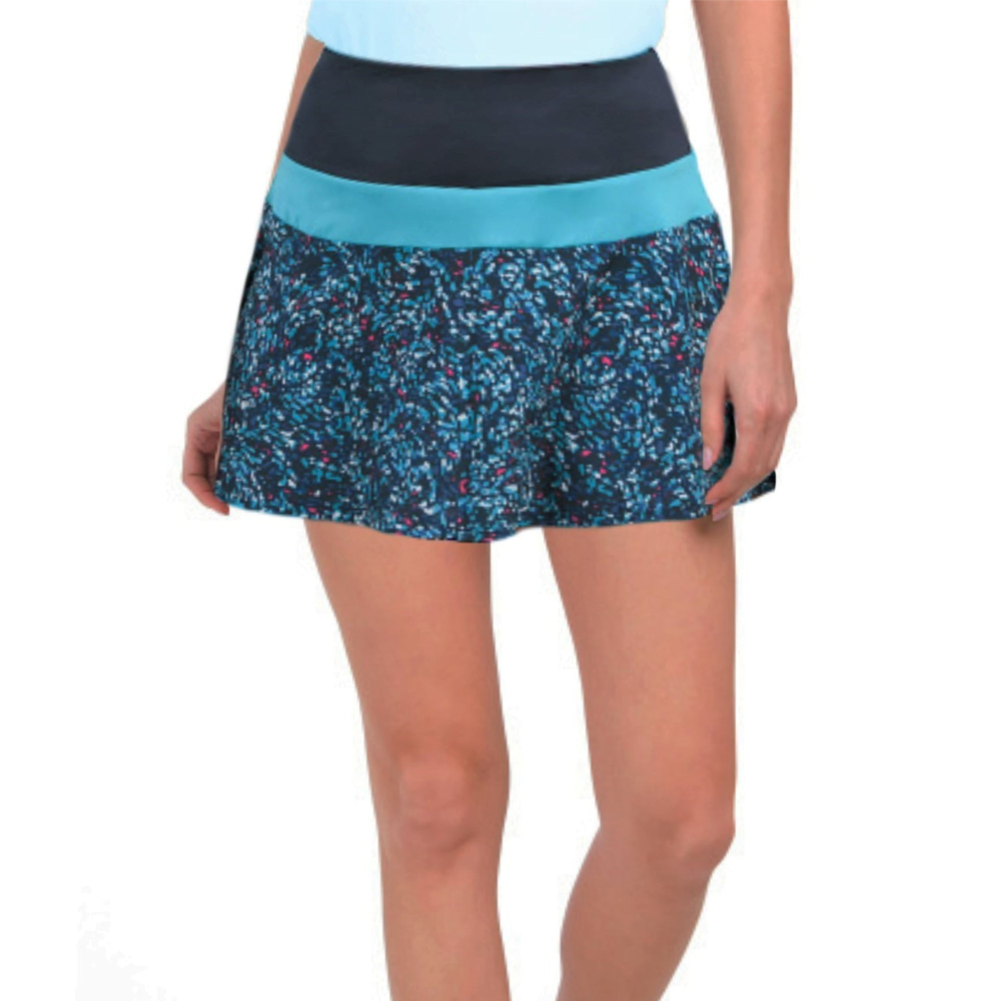 KYODAN Women's Builtin Shorts Color Block Inserts Golf SkortBlue / M