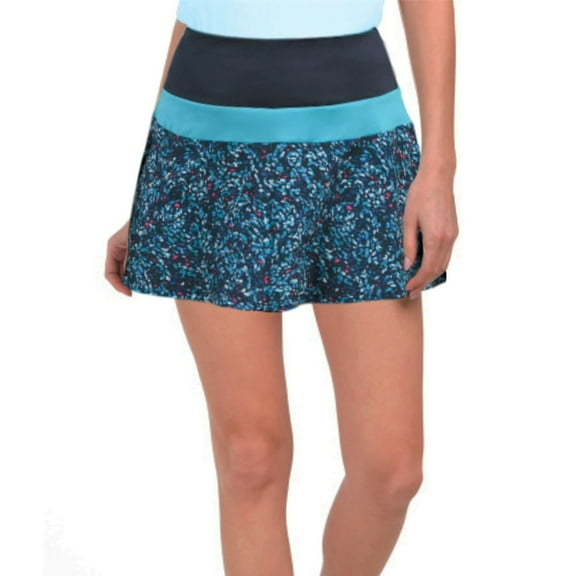 KYODAN Women's Built-in Shorts Color Block Inserts Golf Skort-Blue / S