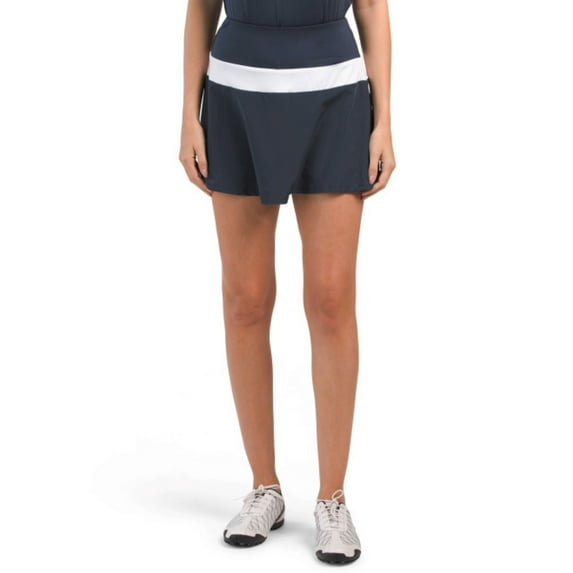 KYODAN Women's Built-in Shorts Color Block Inserts Golf Skort-Navy / L