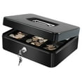 KYODOLED Large Metal Cash Box with Money Tray and Lock,Money Box with