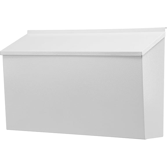 KYODOLED Wall-Mount Mailbox, Large Capacity Mail Box, Galvanized Steel Rust-Proof Metal Post Box, Mailboxes for Outside,15.7"x9.9"x4.9" White