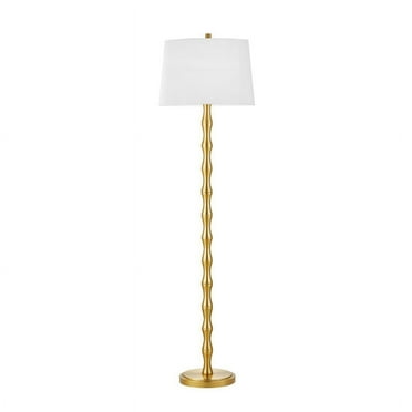 KYRID 61'' Antique Gold Floor Lamp with White Drum Shade Modern Metal Floor Lamp