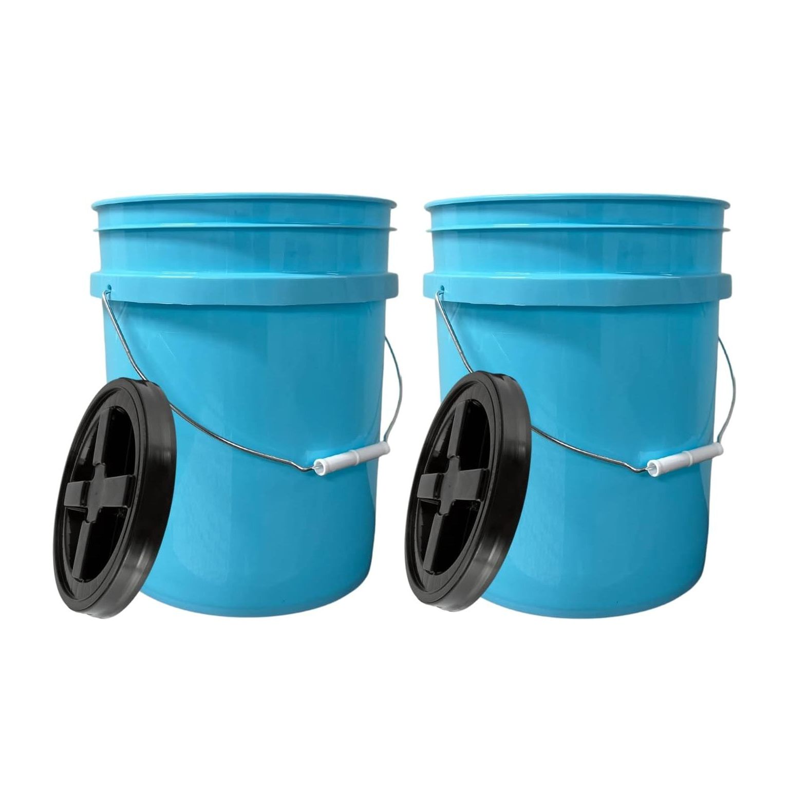 KYTVOLON 5 Gallon Aqua Food Grade BPA Free Bucket Pail with Black Gamma