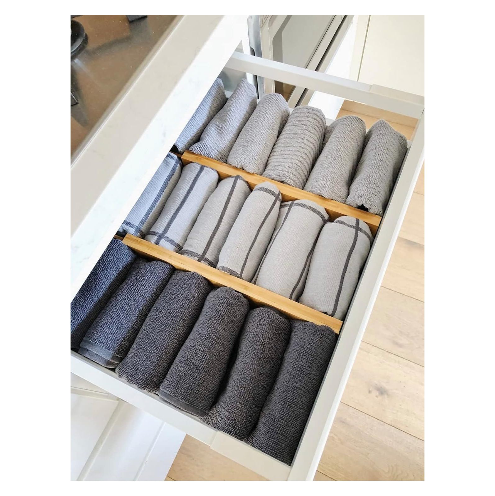 KYTVOLON Expandable Bamboo Drawer Dividers