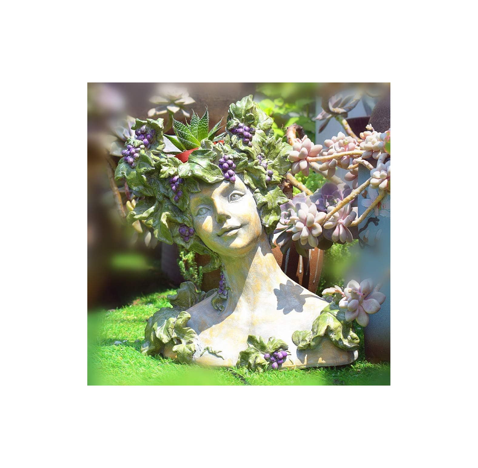 KYTVOLON Goddess Head Planter Flower Pot Lady Vase Greek Sculpture Resin Flower Planter,A ...
