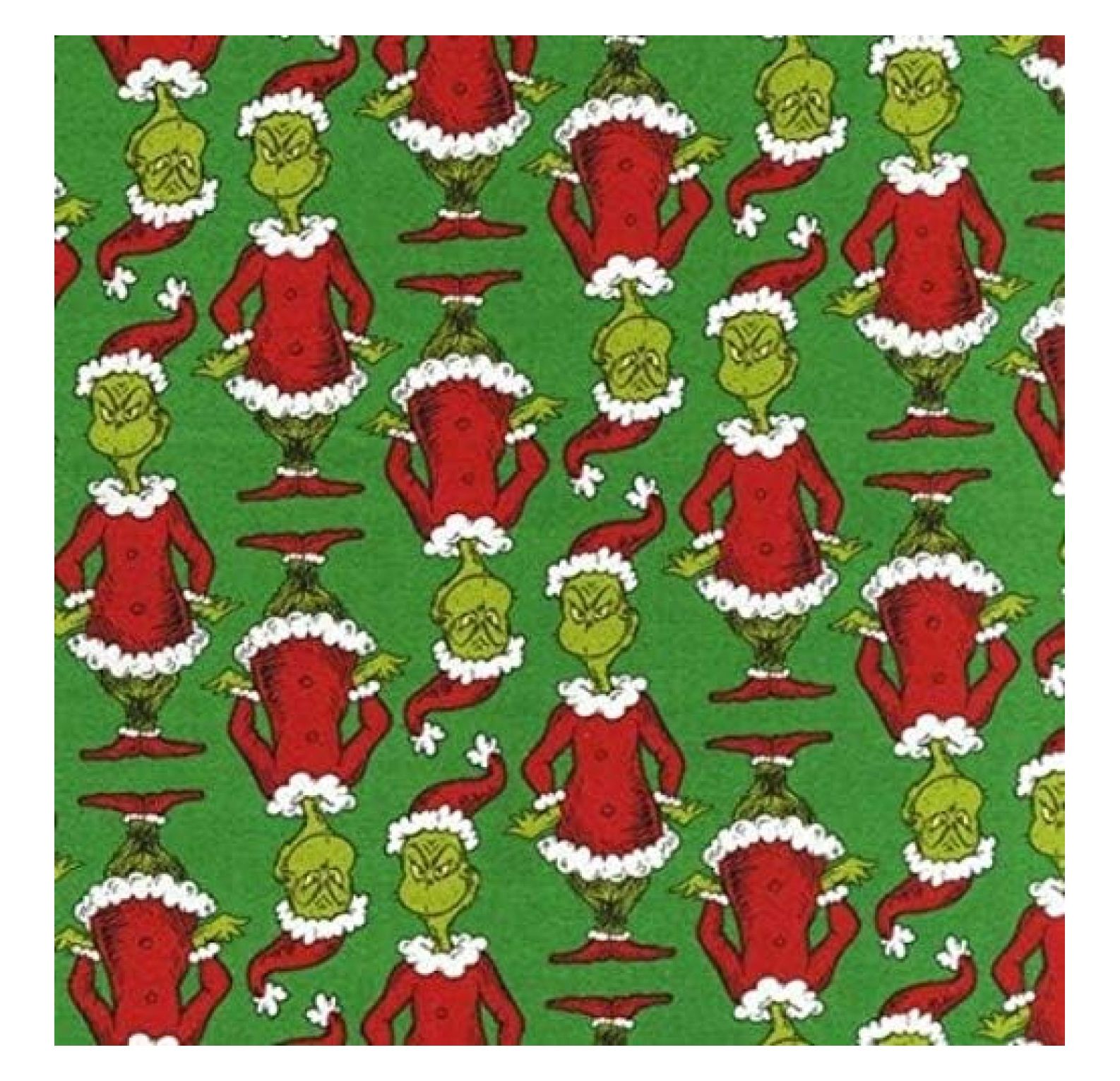 KYTVOLON Grinch Fabric 1 Yard of Grinch on Green from Dr Seuss by