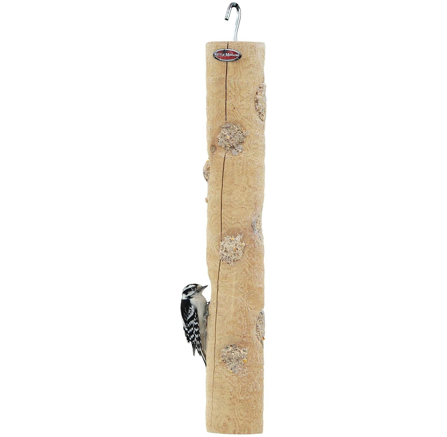 KYTVOLON Large Cedar Suet Log Feeder for Woodpeckers and Chickadees
