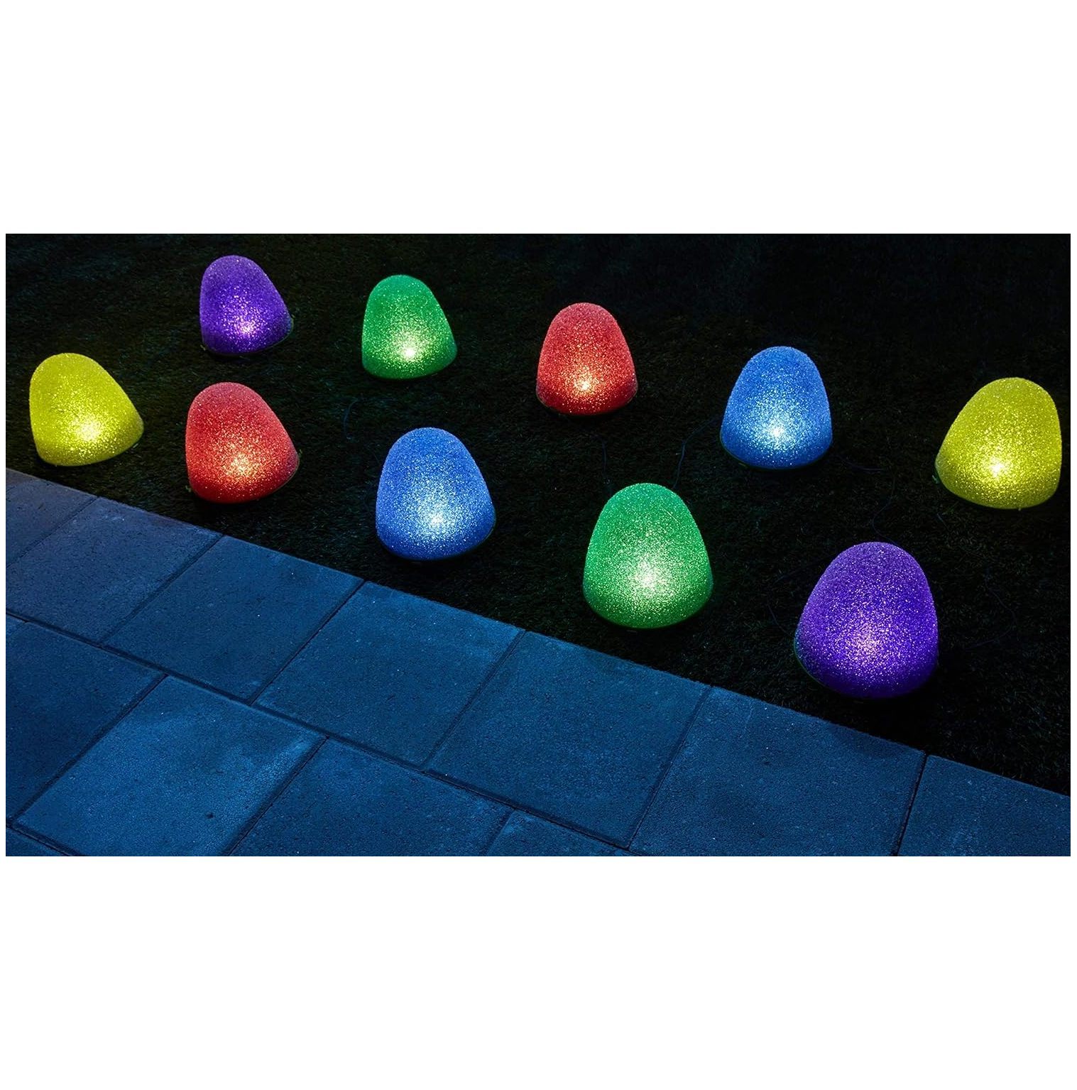 KYTVOLON Set of 108" Tall Sugar Coated LED Gumdrop Christmas Pathway