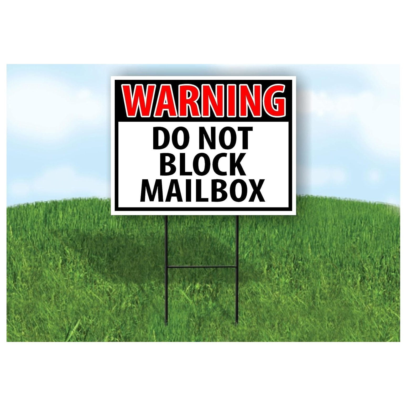 KYTVOLON Single Sided Sign Warning DO NOT Block Mailbox RED Yard Sign ...