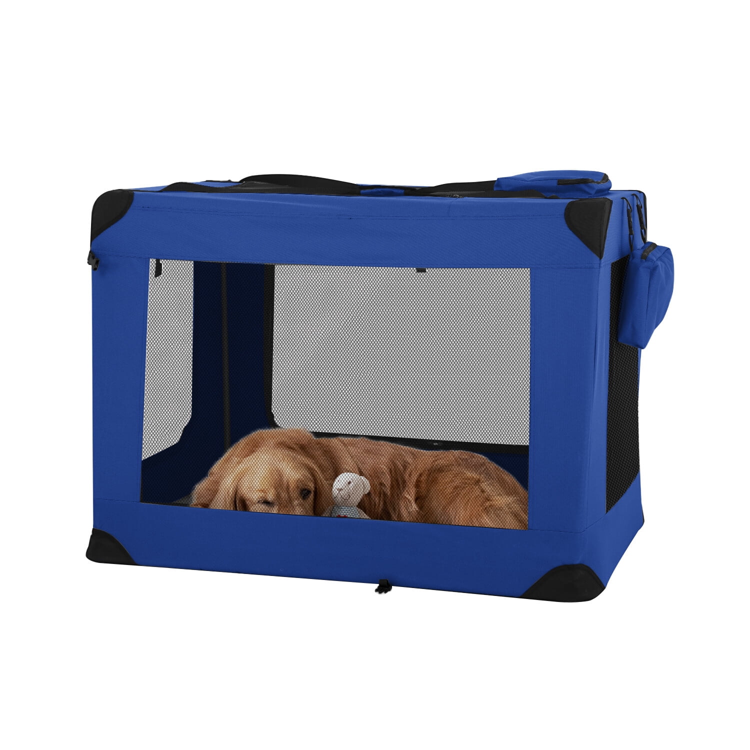 KYUTR 42 inch Collapsible Dog Crate for Large Dogs, 3-Door Portable ... - Dog Crate With Removable Roof