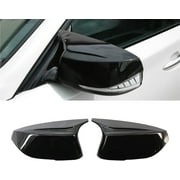 KYYET Side Door Wing Mirror Cover Caps Sport Style Compatible with Infiniti 2014-2021 Q50 Q50S Q60 Q70Gloss Black