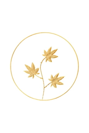 9.5 In Exquisite Iron Golden Round Hollow Maple Leaf Pendant Perfect Gift for Friends home