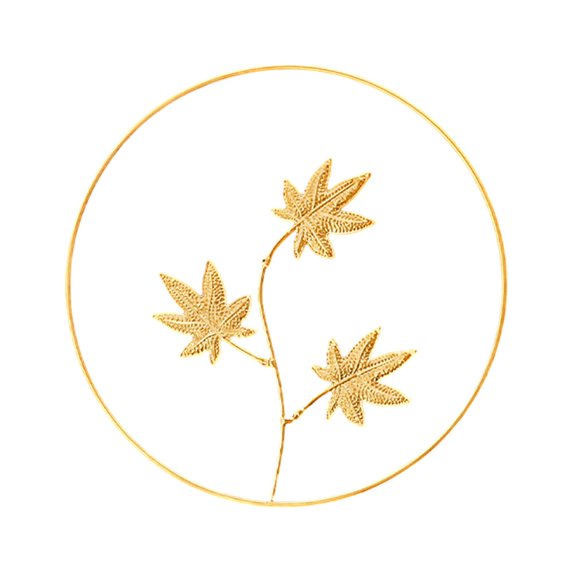 KYaiguo 9.5 In Exquisite Iron Golden Round Hollow Maple Leaf Pendant Perfect Gift for Friends home