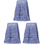 KYascend Heavy Duty Loop Mop Heads, 3 pack, Blue, Commercial/Industrial Cotton String for Floor Cleaning