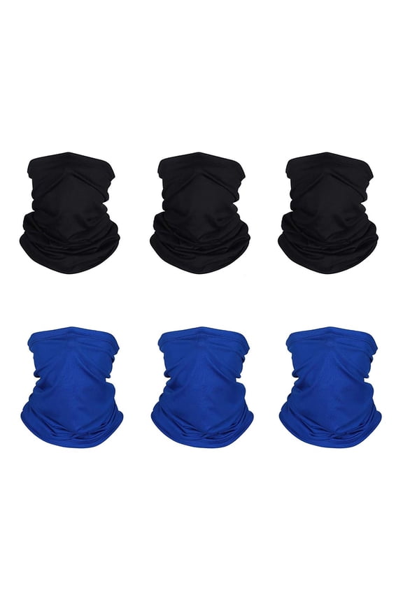 6pack  Face Mask, Outdoor Neck Gaiter Biker Scarf Bandana Beanie Cover Cap, Headwrap,  Multipack