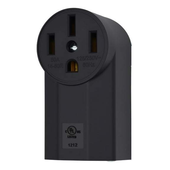 KYascend NEMA 14-50R 50 Amp Heavy Duty Outlet, 3-Pole 4-Wire Surface Mount Power Receptacle, UL Certiied, 125/250 Volt Black Stove Outlet