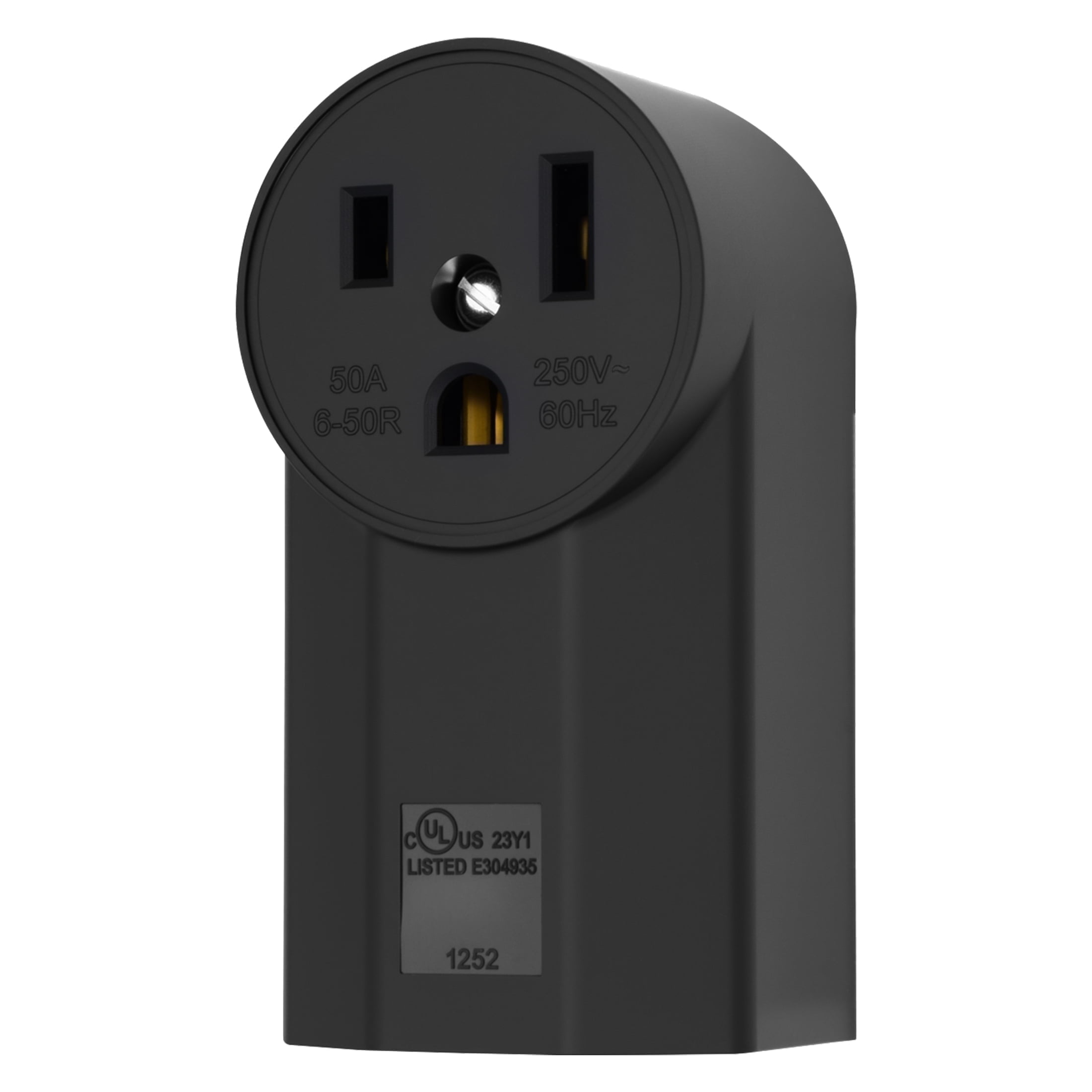 KYascend NEMA 6-50R Receptacle 2-Pole 3-Wire 250V 50A Heavy Duty Outlet, Surface Mount Power Receptacle, UL Listed, Black Stove Outlet,  It is suitable for large power appliances