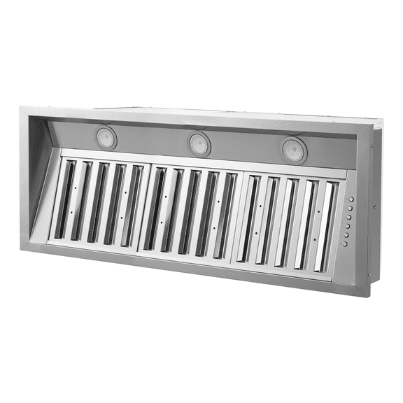 KYascend Range Hood Built-in/Insert 48 inch, Stainless Steel Kitchen Vent 800 CFM with Push Button Control, Ducted Vent Hood, Baffle Filters, 3 Speed Stove Exhaust Fan, ETL Listed