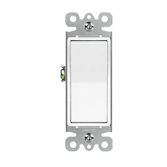 KYascend Single Pole Decorator Wall Light Switch Residential Grade Paddle Rocker Interrupter, 3 Wires Grounding Screw 15A 120V/277V UL Listed,1 PACK