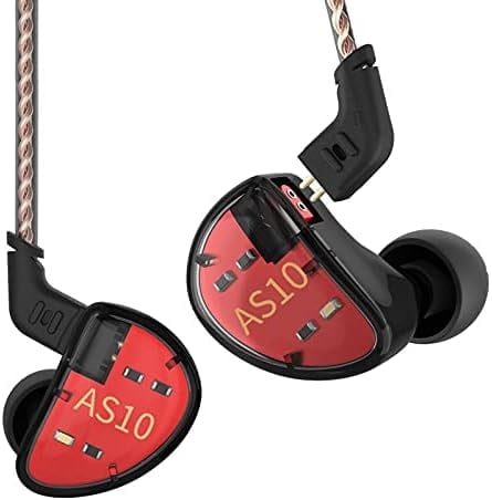 KZ AS10 IEM Headphone, 5 Balanced Armature Driver KZ Earbuds Wired Earphone, Stereo HiFi in Ear Monitor Headphone Musician Headset Earphone with Detachable 2 Pin Cable