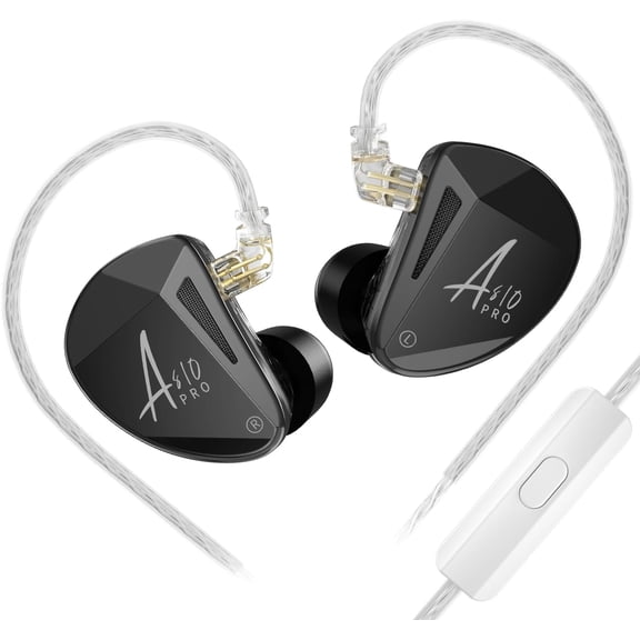 KZ AS10 Pro 5 BA Drivers in‑Ear Monitors Headphones Silver‑Plated Cable Wired IEM Earphones 3.5mm Detachable 0.75mm 3‑Pin for Musicians Audiophiles
