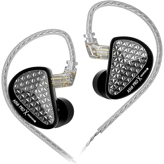 KZ AS16 PRO X in Ear Monitor Headphones HiFi Gaming Earbuds 16BA Balanced Armature Drivers IEM Earphones for Musicians Singers Audiophile Dj Drummers