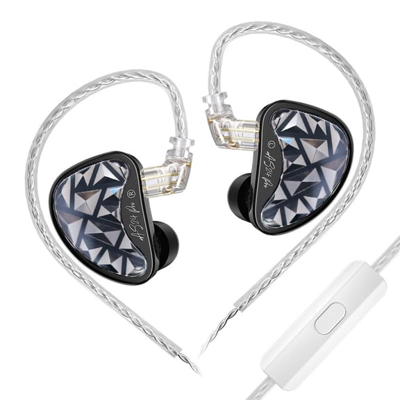 KZ AS24 Pro 12 Balanced Armature Drivers in Ear Monitors Headphones, 3.5mm Silver-Plated Wired Earbuds IEM Earphones for Singer Musician Audio Engineer