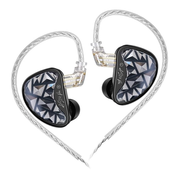KZ AS24 Pro 12 Balanced Armature Drivers in Ear Monitors Headphones, 3.5mm Silver-Plated Wired Earbuds IEM Earphones for Singer Musician Audio Engineer