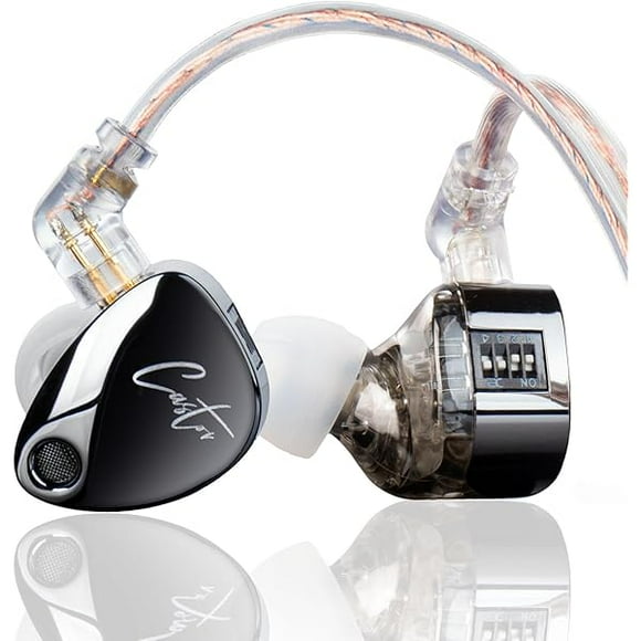 KZ Castor in Ear Monitor Headphones, HiFi Improved Bass Earphone Sound Tunable Noise Isolating IEMs, Dual-Dynamic Driver Wired Earbuds, 2PIN-C Detachable Cable for Singers Musicians