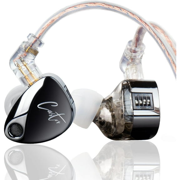 KZ Castor Wired Earbuds IEM in Ear Earphones, 2DD Tuning Adjustable Dual-Driver Supper Bass Wired Headphones, Harman Target with Improved Bass Version Monitor Headphones(Black,without Mic)