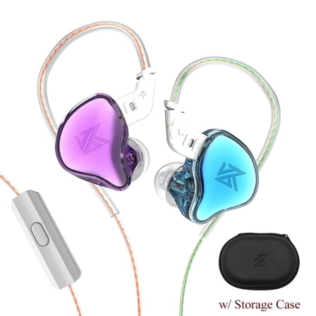 KZ EDC HiFi In-ear Wired Earphones w/ Carry Storage Case, Gaming Earbuds Wired Noise Isolating Sport Earphones with Mic