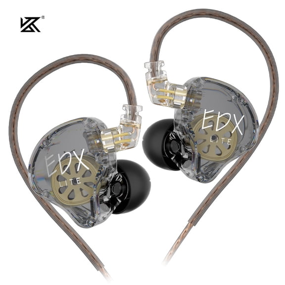KZ EDX Lite in Ear Monitors Headphones Super‑Linear Dynamic Driver Wired IEM Earphones 0.75mm 2‑Pin Detachable OFC Cable With Microphone For Audiophiles