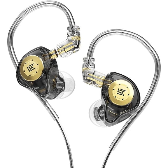 KZ EDX PRO Earphones 10mm Dual  Circuit Dynamic Driver Hearphones,  KZ Earphones 1DD Deep Bass Earbuds with Removable C Pin Cables (No Mic, Black)