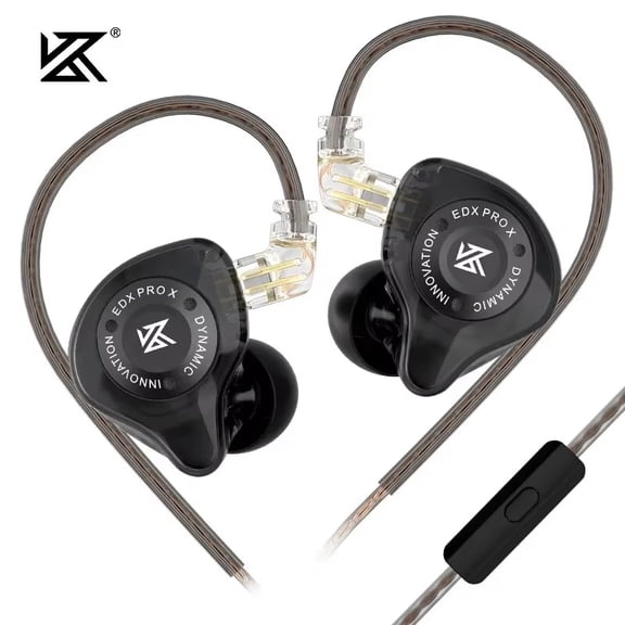 KZ EDX PRO X Wired Earbuds HiFi Stereo Deep Bass Detachable Cable Noise Isolating In-Ear Headphones with Microphone for Gaming Sport Music