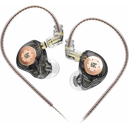 KZ EDX Pro in Ear Monitor Headphones KZ IEM Earphones Dual DD HiFi Stereo Sound Stage Earphones Wired Noise Cancelling Gaming Earbuds for Musicians Singer Audiophiles (Black, No Mic)