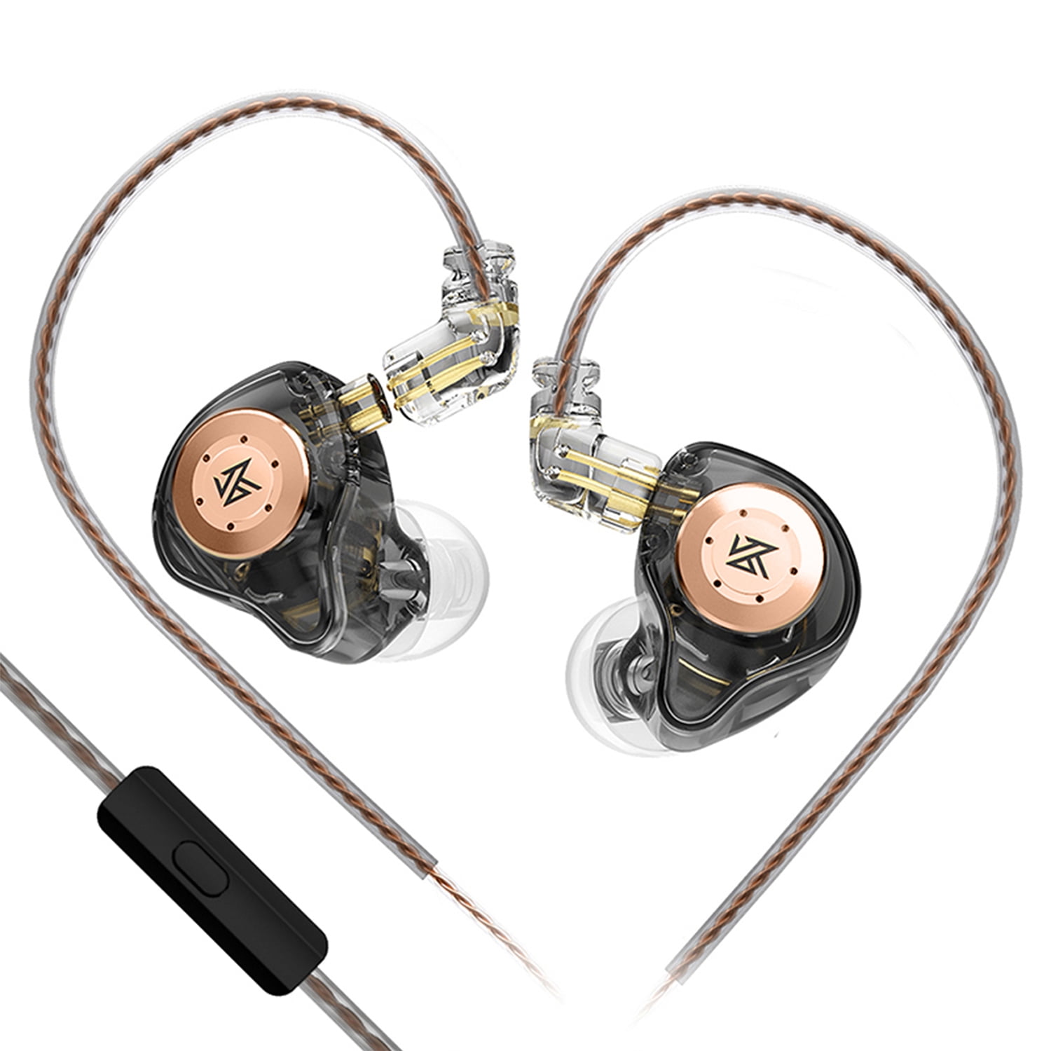 KZ EDX Pro in Ear Monitors with Microphone KZ IEM Earphones Dual DD HiFi Stereo Sound Wired Earphones Noise Cancelling Earbuds for Musicians Singer Audiophiles (Black, with Mic)