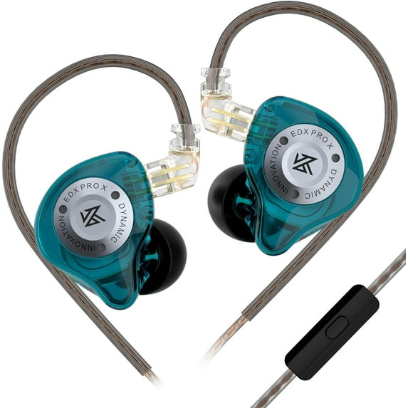 KZ EDX Pro X in Ear Headphones, HiFi IEM Earphones, Deep Bass Sound in Ear Monitor with Detachable Cable, for Audiophile Dj Singers
