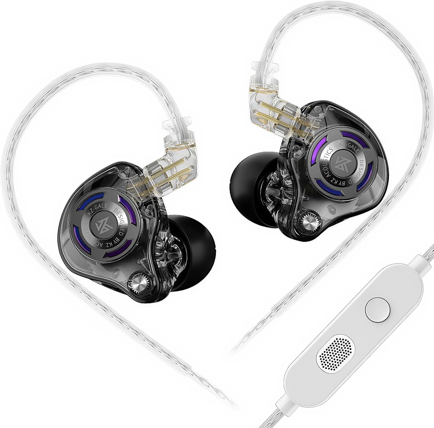 KZ-Gale Earbuds Wired in-Ear Headphones with Ergonomic Design, Stereo Sound, and Comfortable Fit for Immersive Gaming Experience (with Microphone, Black)
