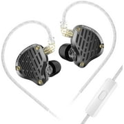 سماعات رأس KZ PR3 IEM، سماعات أذن KZ in Ear Monitor، سماعات أذن سلكية بمحرك مغناطيسي مستوٍ مقاس 13.2 مم، سماعات أذن HiFi IEM مع كابل قابل للفصل للموسيقيين PR3-أسود، مع ميكروفون