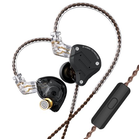 KZ ZS10 Pro in Ear Monitor, 4BA 1DD KZ Headphone Multi Driver in Ear Earphone IEM, on Stage HiFi Monitor for Singer Guitarist Drummer (Matte Black with Mic)