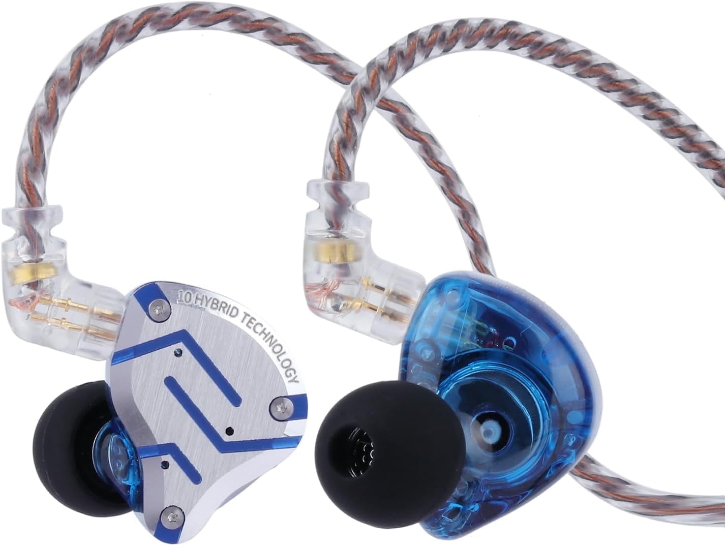 KZ ZS10 Pro IEM Earbuds,KZ in Ear Monitor for System, 4BA 1DD KZ Headphone Multi Driver in Ear Earphone IEM, KZ Earphones on Stage Monitor for Singer Guitarist Drummer (Glare Blue, no Mic)