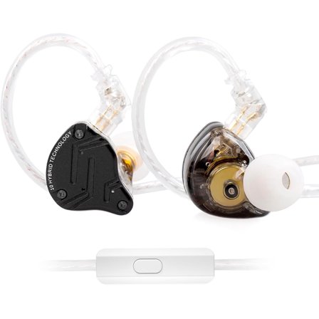 KZ ZS10 Pro X in Ear Monitor Headphone, Upgraded 4BA 1DD KZ Headphone Multi Driver in Ear IEM Earphone with Detachable Silver-Plated 0.75mm 2Pin Cable inears for Audiophile(Black with Mic)
