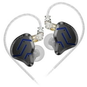 KZ ZSN PRO 2 in-Ear Monitor, 1BA+1DD Hybrid Driver HiFi Earphones IEM, Wired Earbud, Detachable Silver-Plated Recessed 0.75mm 2Pin Cable for Audiophilewithout Mic, Blue