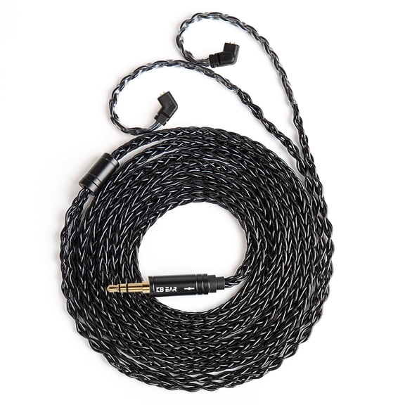 KZ ZSN PRO X Earphone Upgraded Cable for KZ EDX Pro ZS10 PRO ZAS ZAR Headphones,ST12 Plus 4N High-purity ofc Silver-plated HiFi IEM Cable for in Ear Monitor, Audiophile(3.5 C PIN, Black, 2.0m)