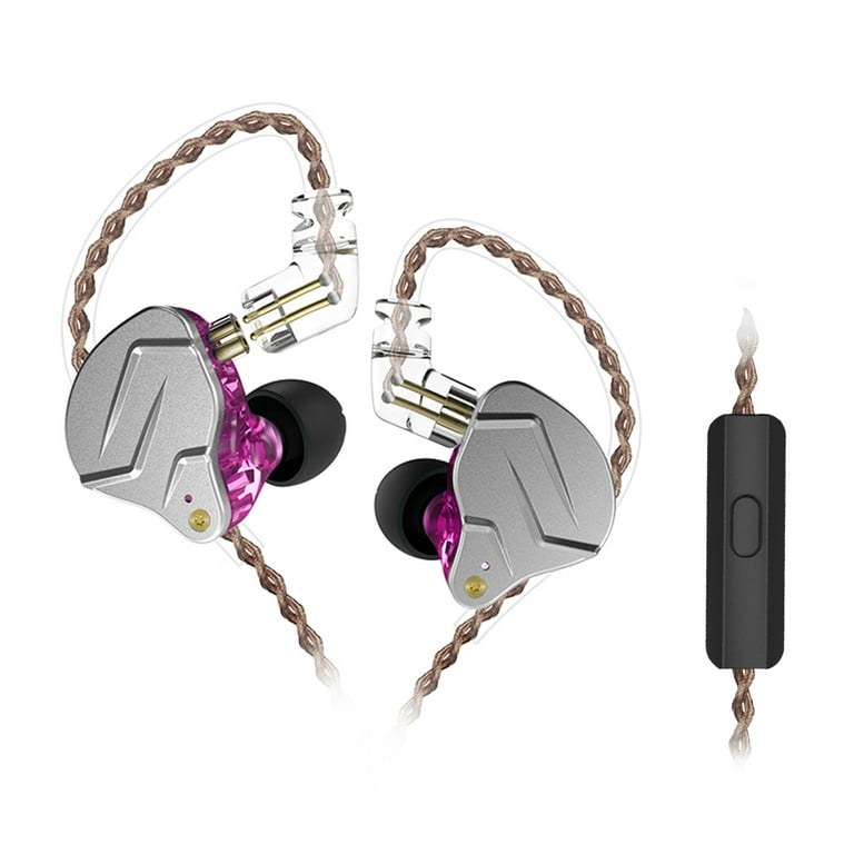 KZ ZSN Pro HIFI Bass Earbuds In Ear Monitor Headphones (Purple With Mic) 