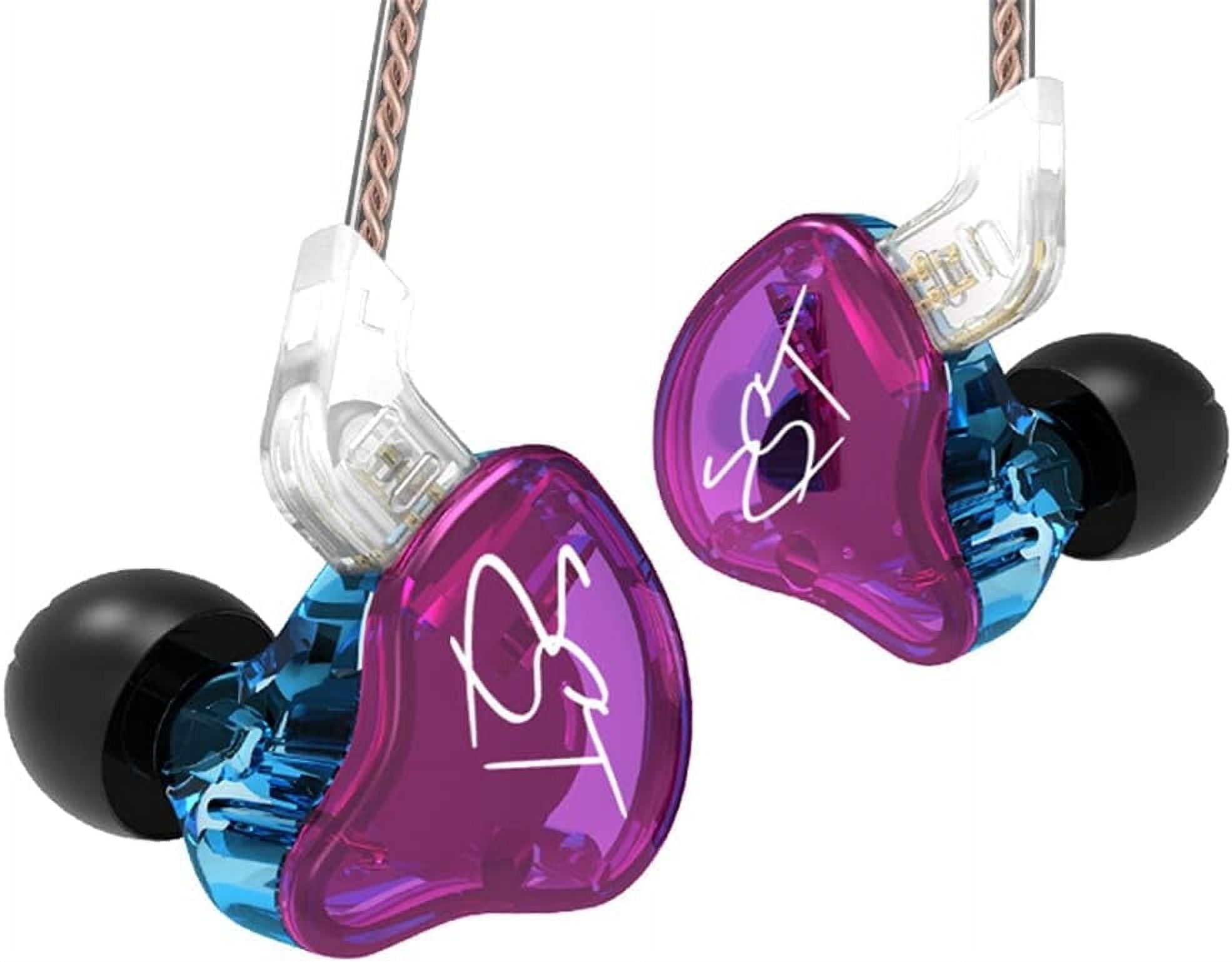 KZ ZST Colorful Hybrid Banlance Armature with Dynamic in-Ear Earphone 1BA+1DD HiFi Headset Earphones Wired Ear Buds Wired Drum Headphones(Colorful with MIC)